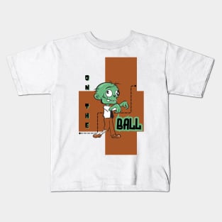 On The Ball Zombie Office Man Halloween Theme Kids T-Shirt